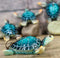 Set Of 4 Nautical Blue Sea Turtles Ocean Marine Wall Hanger Decor Tree Ornaments