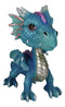 Blue Whimsical Wyrmling Dragon With Flutter Wings Decorative Bobblehead Figurine