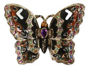 Brown Monarch Butterfly Pewter Austrian Crystals Bejewelled Trinket Jewelry Box