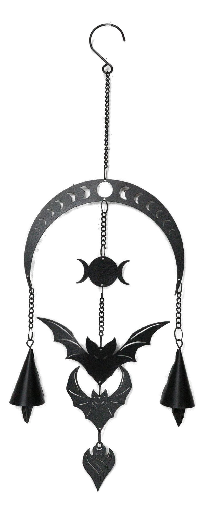 Macabre Dark Evolution Flying Bats With Phases Of The Moon Hanging Decoration