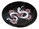 Ceramic Gothic Wicca Pink Floral Roses Serpentine Snake Apothecary Trinket Dish