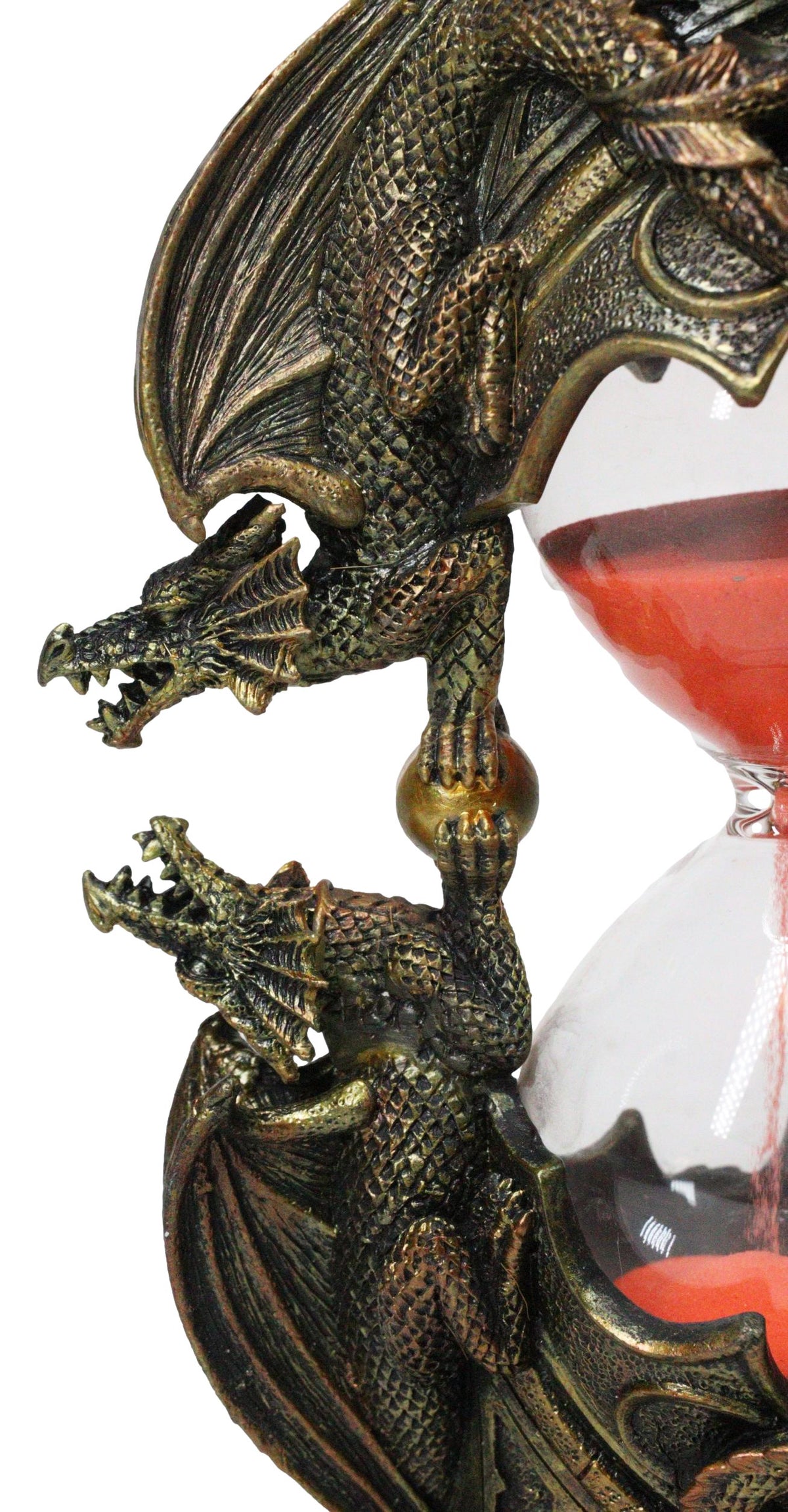 Ebros Gift Hour of the Dragon 4 Crypt Dragons Sand Timer Red Sand, Faux Bronze