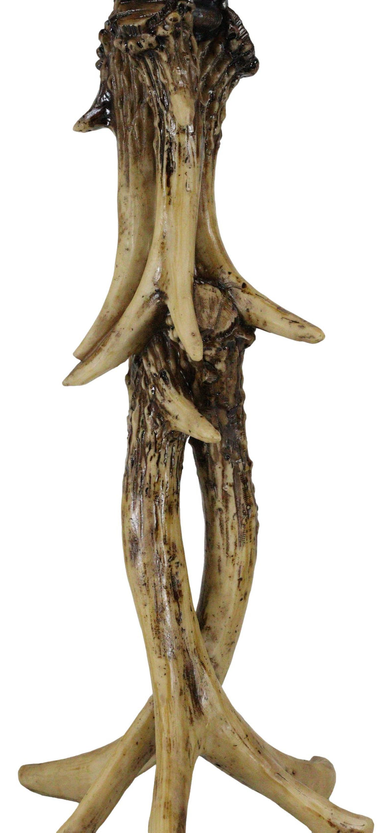 Ebros Wildlife Rustic Buck Elk Deer Stag Entwined Antlers Candle Holder Stand 14" Tall Nature Lovers Hunters Cabin Lodge Country Home Decorative Antler Candleholder Accent Centerpiece (1)