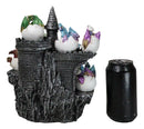 Medieval 12 Mini Dragons In Eggs On Mountain Stonewall Castle Display Stand Set