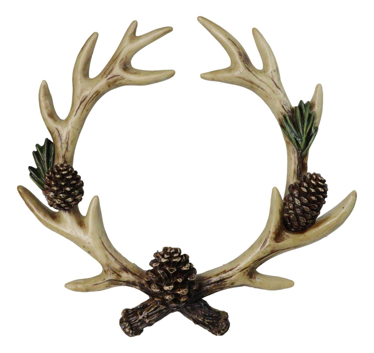 Antler Wreath Wall Decor with Pinecones Rustic Deer Antler Crown Cabin Lodge