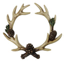 Antler Wreath Wall Decor with Pinecones Rustic Deer Antler Crown Cabin Lodge