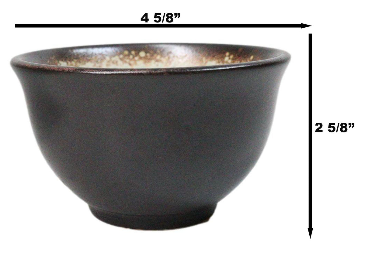 Pack Of 6 Crackle Green Midori Kannyu Ceramic Small Appetizer Rice Bowls 10oz