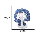 Meditating Buddha with Tree of Life Blue & White Gautama Buddha Figurine 9.5"H