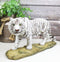 Prowling Fierce Leucistic Winter White Bengal Tiger Figurine 11.25" L
