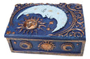 Celestial Sun Belenos & Moon Luna Blue Decorative Jewelry Keepsake Trinket Box