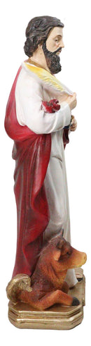 Christian Apostle Of Jesus Saint Luke The Evangelist With Ox Figurine 8"H