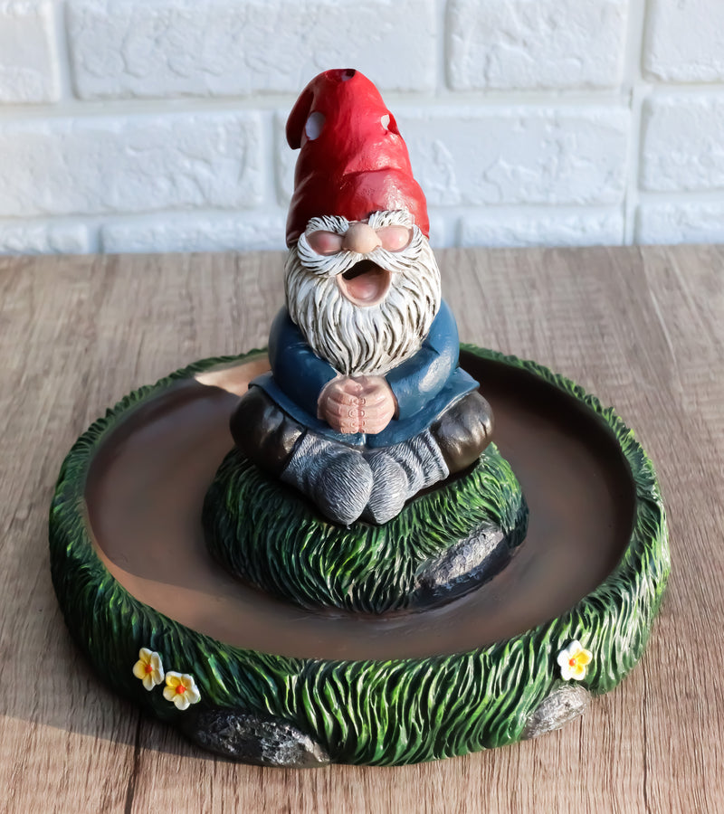 Gnaughty Pot High Smoking Gnome Zen Meditation Cone And Stick Incense Burner