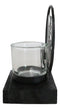 Wicca Occultic Sabbatic Goat Winged Baphomet Coated Metal Votive Candle Holder