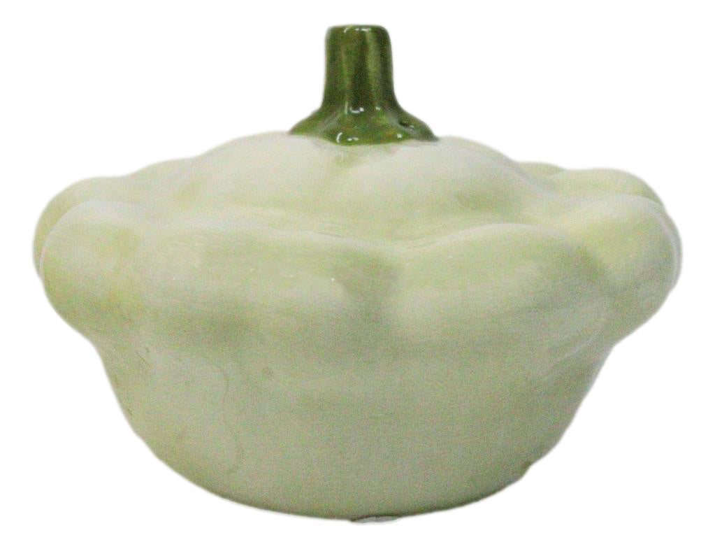 Ceramic Autumn Festive Yellow And Green Squash Salt And Pepper Shakers Set - Ebros Gift