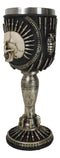 War Dog Steampunk Skeleton Bullet Spiked Mohawk Skull Wine Goblet Chalice Cup
