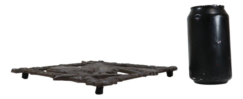 Rustic Western Native Indian Warrior End Of Trail Cast Iron Wall Trivet Decor