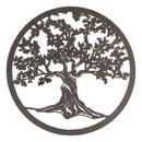 Brown 24"D Oversized Celtic Tree of Life Medallion Metal Wall Circle Plaque