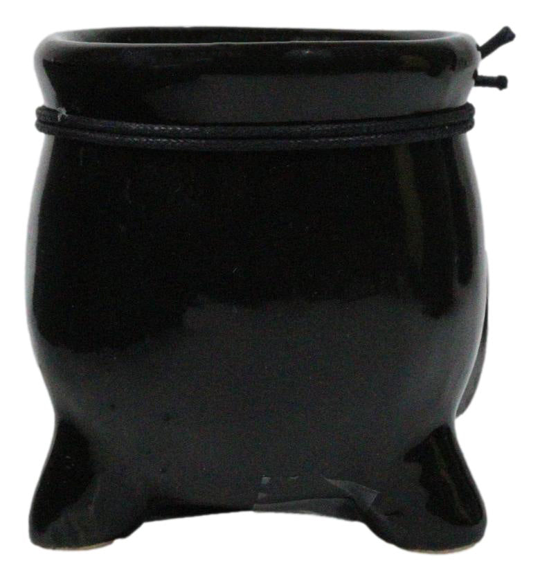 Pack of 12 Ceramic Witch Halloween Black Magic Cauldron Scented Pillar Candles