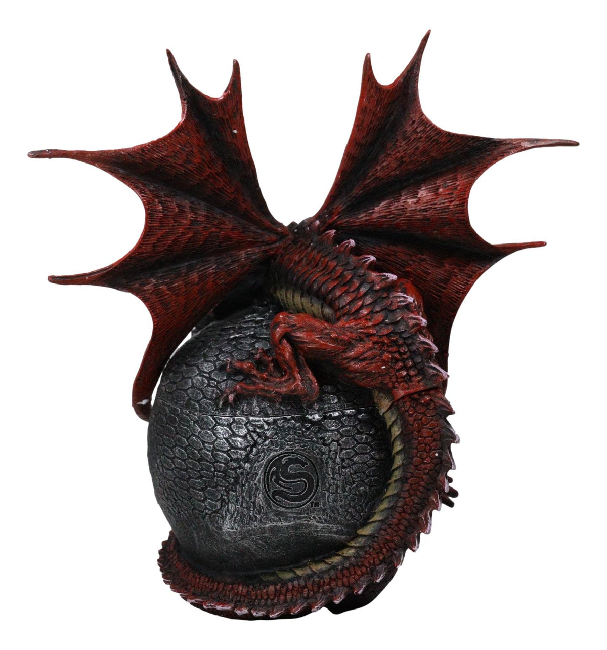 Infection Virus Zombie Skull With Red Wyvern Dragon Decorative Box Figurine