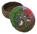 Celtic Sacred Tree of Life Yggdrasil With Dendritic Roots Round Trinket Box 5"