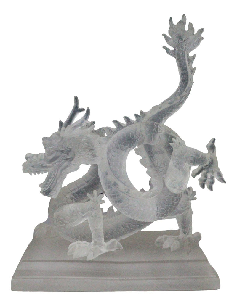 Legendary Chinese Orient Azure Dragon King Frosted Translucent Acrylic Figurine