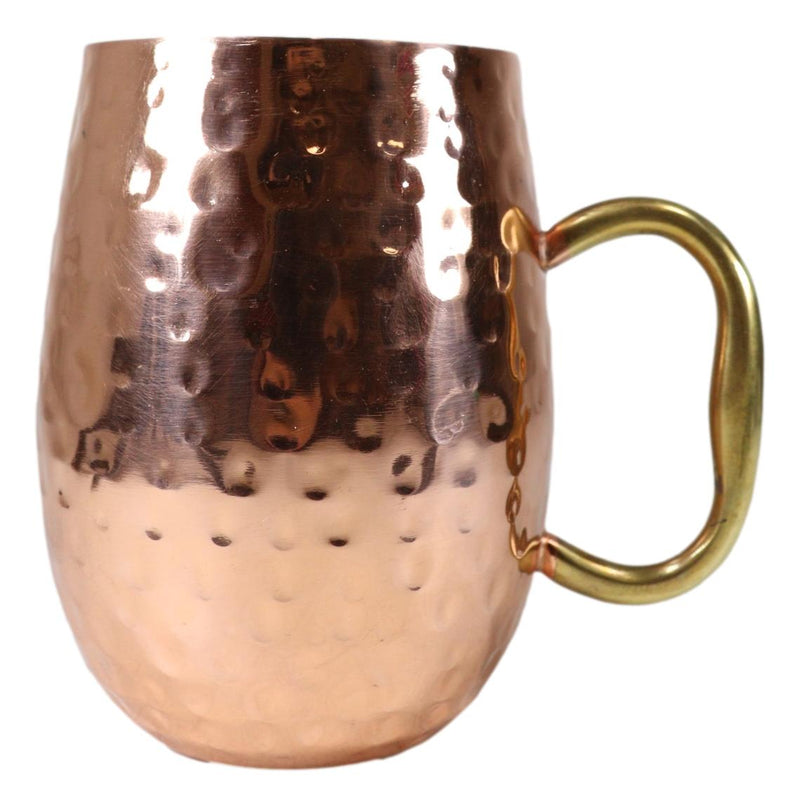 Moscow Mule Copper Plated Stainless Steel Hammered Barrel Cup Mug Gold Handle