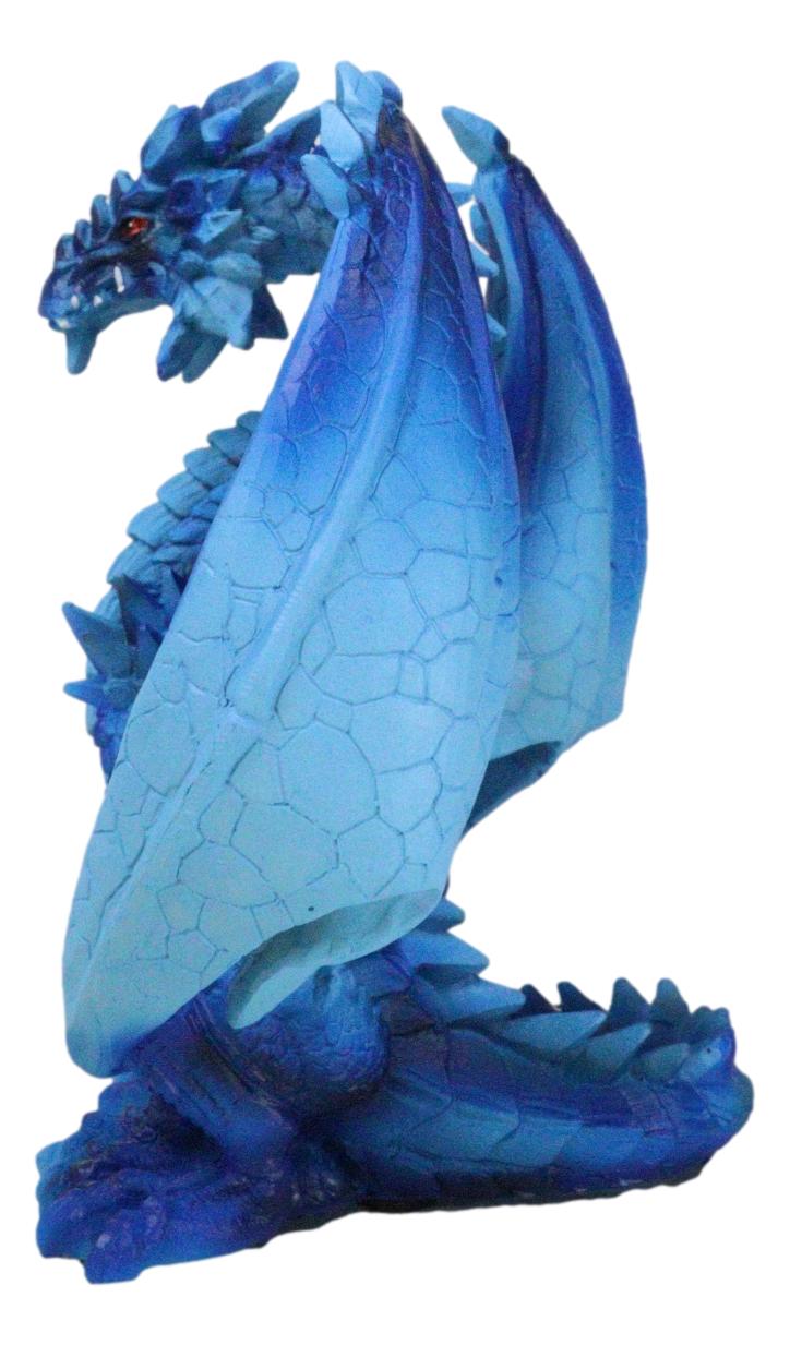 Ancient Guardian Blue Water Elemental and Ice Frozen Azure Dragon Figurine