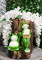 Whimsical Green Frogs Welcome Sign Decorative Floral Vase Or Planter Figurine