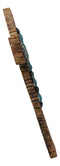 Rustic Southwestern Faux Wooden Turquoise Fleur De Lis Scrollwork Wall Cross