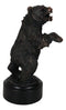 Western Black Bear On Rear Legs Roaring Bronze Electroplated Resin Decor Statue
