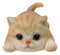 Adorable Resting Feline Orange Tabby Cat Kitten Magnetic Figurine 4.25"L