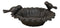 Small Rustic Cast Iron Lovebirds Perching On Sunflower Garden Bird Feeder Bath