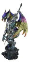 Large Hyperion Rainbow Armored Dragon With Excalibur Sword Letter Opener Decor