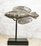 Marine Silver Tone Diamond-Tail Flasher Wrasse Fish Sculpture With Pole Stand