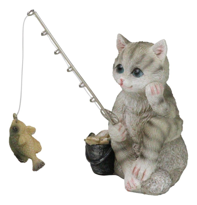 cat with fishing pole Spot Toy Rod N Reel Kitty Teaser the items color may be slightly different from the pictures BnM Silver Cat Catfish Series
