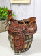 Rustic Western Faux Leather Cowboy Horse Saddle On Barrel Toothbrush Holder