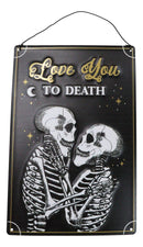 Set Of 2 Love Never Dies Gothic Wedding Love You To Death Metal Wall Signs Decor