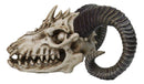 The Beast of Endragon Elder Dragon Head Skull with Ram Horns Figurine 7.5"L