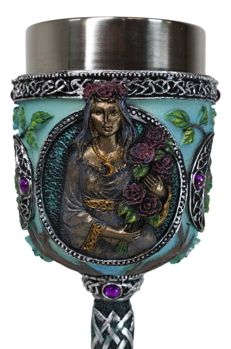 Wicca Triple Moon Goddess Maiden Mother Crone Witchcraft Wine Goblet Chalice 5oz
