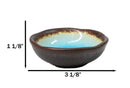 Set Of 6 Blue Sky Aozora Kannyu Ceramic Wavy Round Condiment Sauce Dishes 3oz