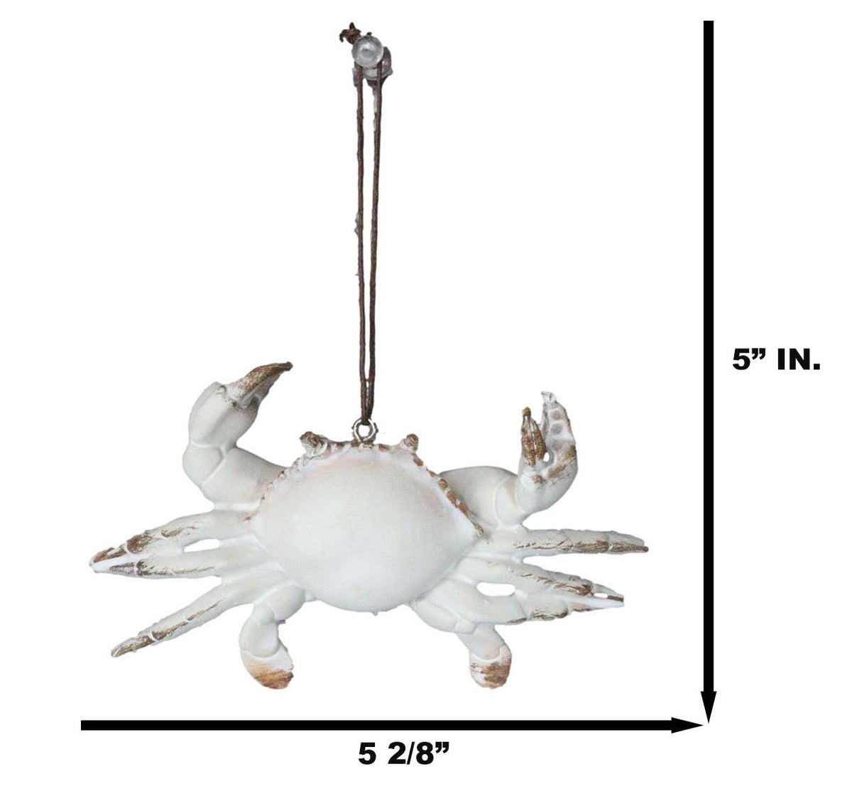 Set Of 6 Antique White Beach Crabs Ocean Marine Wall Hanger Decor Tree Ornaments