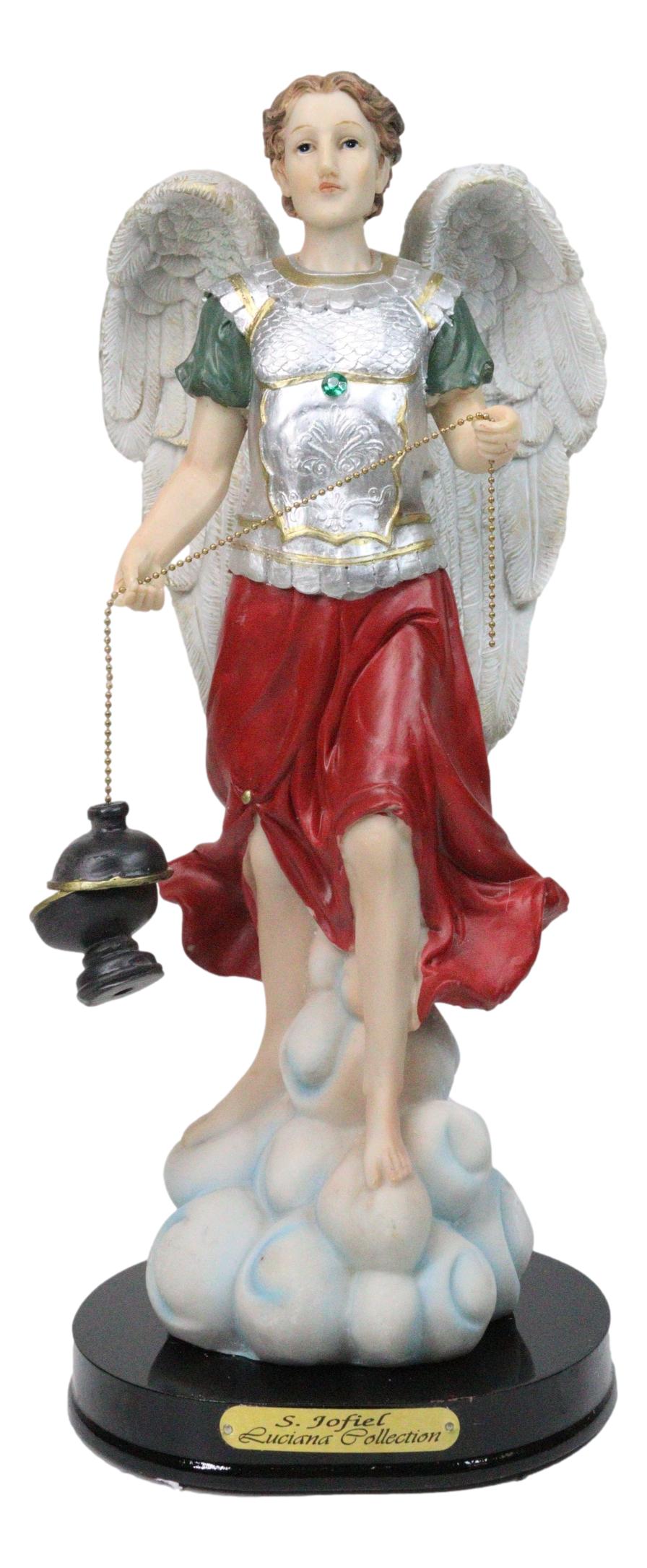 Archangel Saint Jofiel Carrying Censer Figurine With Base 12"H Angel Of Wisdom