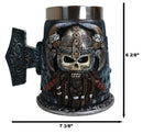 Gothic Viking Horned Warrior Danegeld Skull Tankard Mug 20oz With Hammer Handle