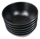 Pack Of 6 Black Silk Melamine Rice Miso Soup Salad Fruit Small Bowls 15oz