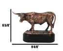 Lifelike North American Texas Longhorn Cow Steer Bull Bronzed Resin Figurine