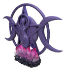 Wicca Shaman Spiral Goddess Triple Moon Pentagram With LED Crystals Figurine