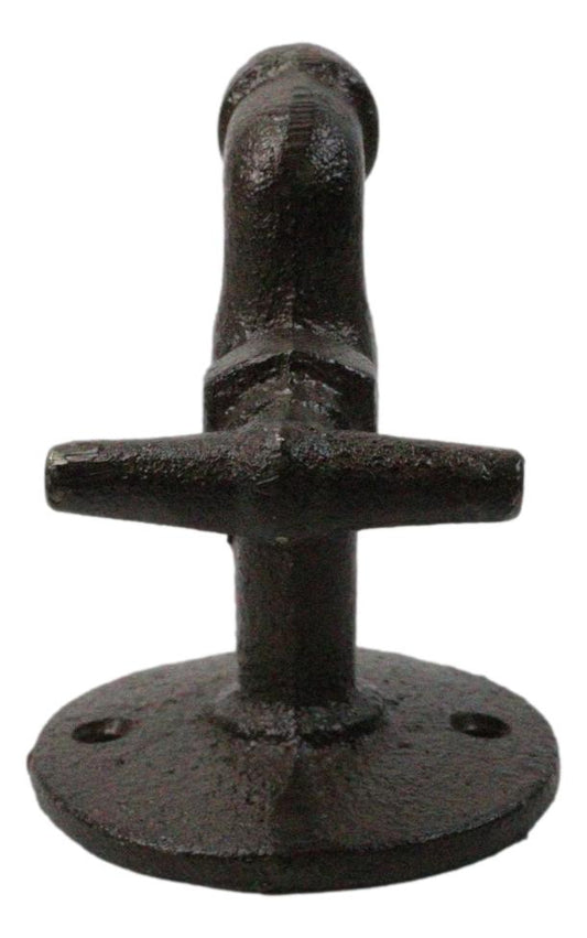 Pack of 4 Cast Iron Rustic Farmhouse Sink Water Faucet Spigot Wall Coat Hooks