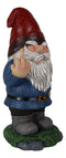 Feisty Rude Go Away! Gnome Dwarf Flipping The Bird Middle Finger Figurine 13"H