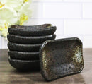 Pack Of 6 Ceramic Grey Hakumu Soy Sauce Oil Condiment Rectangular Dishes 2oz