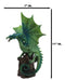 Green Terra Wyvern Monarch Dragon Perching On Medieval Castle Tower Figurine